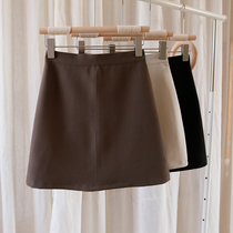 High waist skirt women spring and autumn 2021 new black skirt Korean fashion hip skirt thin A- line dress autumn
