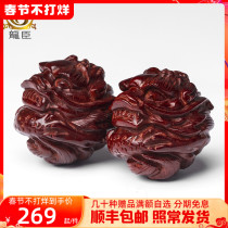 Indian lobular rosewood ornaments brave hand pieces carved wood carving health ball crafts literary play carry-on play pieces