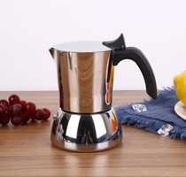 2021 new stainless steel 304 MOCA pot Italian extraction black thick coffee pot toppings bottom thick coffee pot