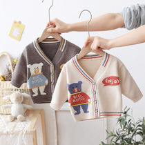 2022 Spring new male baby sweater cardio-hooku baby knitwear spring autumn baby knit jacket mans blouse blouse