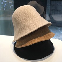 Hats Autumn and winter Joker woolen bucket hat Korean version of Tide Japanese knitted fisherman hat Net red basin hat