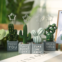 Creative Japanese cactus sticky clip vertical desktop photo clip small ornaments cute stationery message clip