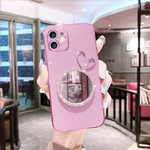 Makeup mirror apple 12 mobile phone shell new iphone12promax protective cover creative fashion 12Pro girl lens all-inclusive 12max simple small fresh summer 12mi