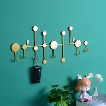 Decorative adhesive hook gold Nordic entrance entrance door key hook wall hanging storage rack non-perforated fitting room coat rack