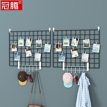 Iron grid mesh wall ins personality creative decoration frame student dormitory photo postcard hanger room layout board
