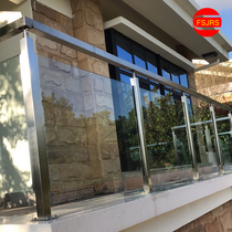 PVC stair handrail 304 stainless steel column balcony modern simple glass guardrail indoor railing duplex fence