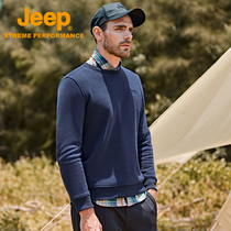 Jeep Jeep autumn winter round neck sweater men men outdoor casual fleece top loose skin friendly warm base shirt tide