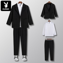 Playboy senior sense suit suit suit suit suit jacket spring and autumn Ruffian handsome light ripe set with handsome