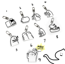 fss Original (what cat) emoji peripheral key chain acrylic creative pendant double-sided cute accessories