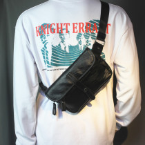 Tide Cards Genuine Leather Mens Chest Bag Single Shoulder Bag Slanted Satchel Cow Leather Mens And Womens Purse Japan Sports Casual Mini Bag