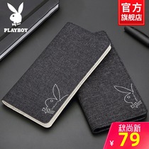 Playboy Mens Wallet 2021 New Long Canvas Student Fashion Leather Korean Simple Wallet Tide Brand