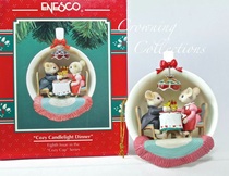  enesco antique little mouse teacup micro-landscape Christmas gift rare ornaments Spot special offer