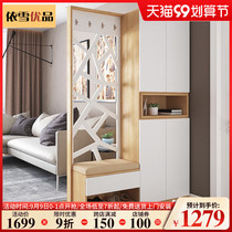 Simple home entrance hollow porch cabinet modern carved partition cabinet Nordic living room Hall Cabinet shoe cabinet coat rack