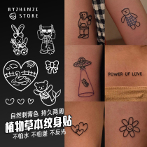Hazelnut this shop herb tattoo stickers 53 ins Wind cartoon childish lines bear dark juice waterproof and lasting
