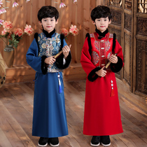 Boys New Years clothing Chinese style male baby childrens clothing thick childrens Tang suit Han clothing winter clothing New Years costume