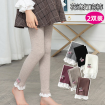CUHK Scout lace pantyhose pantyhose slim child baby hit bottom pants pure cotton spring and autumn wear foreign air without even foot girl