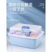 Baby bottle storage box drain with lid dustproof baby tableware drying stand large storage box