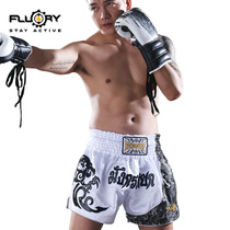 FLUORY MUAY THAI shorts Mens Thai professional match sanda boxing training suit Adult fight pants fighting suit