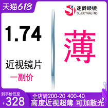 1 74 Ultra-thin eye lens anti-blue light aspheric men and women with high myopia lens Astigmatism with degree glasses