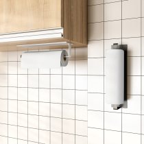 Kitchen tissue rack household non-perforated wall wall-mounted magnetic cabinet roll paper holder refrigerator side storage cling film hanging shelf
