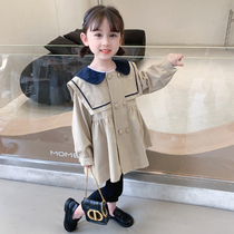 Girls windbreaker coat spring 2022 new style fashionable female baby clothes spring dress childrens coat childrens clothing