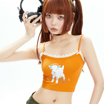 taobao agent Summer short top with cups, flowered