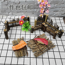 Retro bamboo bamboo fence bamboo silk sushi plate bamboo cold plate decoration