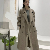 Anti-season advanced sense double-sided cashmere coat womens autumn and winter 2021 new long Korean woolen jacket