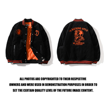 Bape tide brand XO joint cooperation red corduroy jacket padded cotton-padded hip-hop street baseball suit cotton-padded jacket