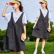 Fat girl summer dress 2021 new loose 12 middle and large virgin girl summer dress thin childrens skirt 15-year-old
