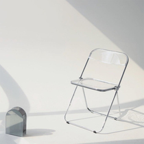 Transparent chair Acrylic dining chair ins stool Fashion net celebrity photo chair Clothing store makeup chair Folding chair
