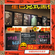 Menu plate handwritten double-sided cafe drawing poster restaurant wooden blackboard size price list hanging meeting paint