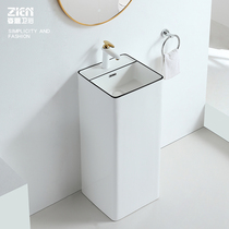 Column washbasin home hotel bathroom small apartment washbasin integrated floor-to-ceiling balcony Nordic column Basin
