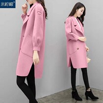 2021 Dragon Phoenix woolen coat female Autumn New Korean loose thin woolen cloth long woolen coat