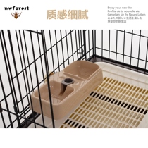 Dog basin double bowl automatic drinking cat bowl double bowl automatic drinking water cute cat Rice Bowl double bowl cage can be hung