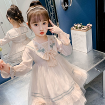  Girls Lolita dress autumn 2021 new summer western style big boy spring and autumn net red childrens princess skirt