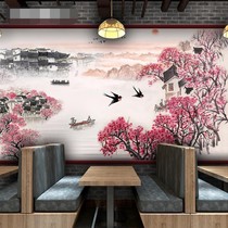 3D stereo Jiangnan Waterpaper Restaurant Background Wallpaper Hotel Wallpaper Background Wallpaper Wallpaper Background Paper Box Paper Box Painting Wallpaper