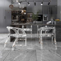 Sample-like room Living room Transparent drop on back chair resin Sculpture High-end Hotel Sales office Reception Room Crystal Bench