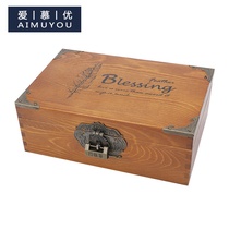 Wooden box custom tea packaging wooden box processing custom wood gift box pine wood storage box wood products 2020
