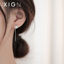 XIGN Deer Angle Ear Line 925 Pure Silver Female Summer 2021 New Small Crowns Earrings Moonstone Elk Earner 2022