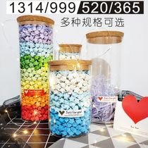 Nordic Glass Star Bottle Lucky Star Wishing Bottle Origami Drifting Bottle Empty Bottle Pentagram Luminous Creative Gift