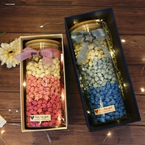 Glass jar with stars wishing bottle cork folding lucky star origami strip drifting bottle transparent starry sky bottle