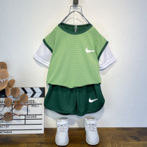 South Korean boys summer clothing suit 2022 new children foreign air basketball clothes baby thin net red trendy two sets
