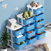 Doraemon childrens toy storage box drawer type plastic multi-layer finishing box rack baby storage storage cabinet