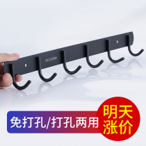 Hook strong viscose wall hanging wall kitchen free hole hanger long row of towels bathroom stainless steel hook