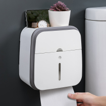 Toilet tissue box Non-perforated waterproof multi-function toilet paper toilet paper storage shelf Wall-mounted