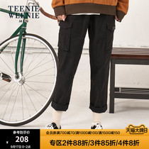 TeenieWeenie Bear Mens winter overalls Korean version of loose fashion wild mens casual pants tide