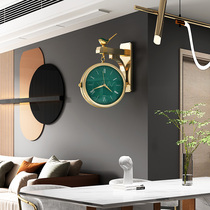 Nordic living room double-sided wall clock home fashion creative modern simple atmospheric clock trend wall color clock