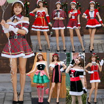 Santa Claus Costume Adult Christmas Women cos Dress Up Mall Bar Show Cloak Performance Coats