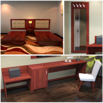 Hotel Guesthouse Suite Intersuite Apartment room Single bed frame computer TV desk hanging clothes board Soft bag bedside bed box